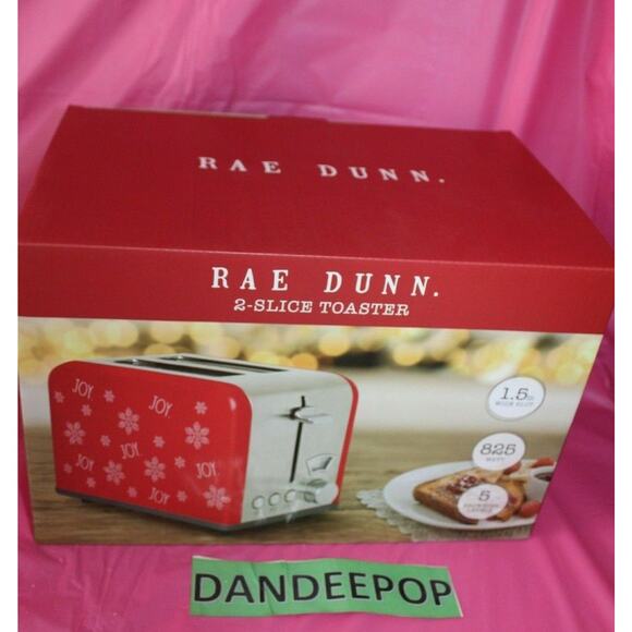 Rae Dunn Enchante 2 Slice Joy Toaster RDHLTS1 Holiday Red In box - Picture 1 of 5